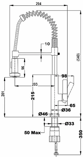 Смеситель для кухни с гибким изливом Teka FOT 939 хром 116010002