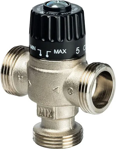 Трехходовой термостатический смесительный клапан 1&quot; +30...+65°С Kvs 1.8 Stout SVM-0025-186525