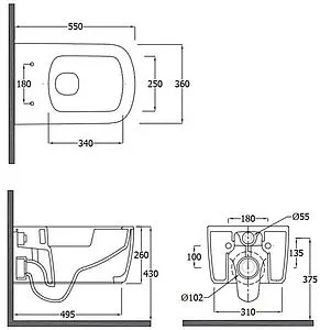 Унитаз подвесной безободковый Kludi Resa S белый 27WCW0153 Унитаз подвесной безободковый Kludi Resa S белый 27WCW0153, 2