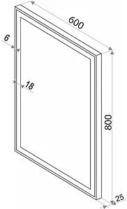 Зеркало с подсветкой Continent Strong Black Led 60x80 с подогревом чёрный ЗЛП345 Зеркало с подсветкой Continent Strong Black Led 60x80 с подогревом чёрный ЗЛП345, 2