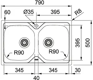 Мойка кухонная Franke Onda Line OLN 620-79 нержавеющая сталь 101.0456.504 Мойка кухонная Franke Onda Line OLN 620-79 нержавеющая сталь 101.0456.504, 2