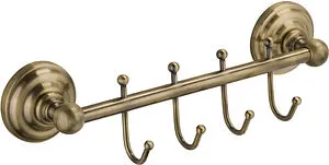 Планка с 4-мя крючками Fixsen Retro бронза FX-83805-4 Планка с 4-мя крючками Fixsen Retro бронза FX-83805-4, 1