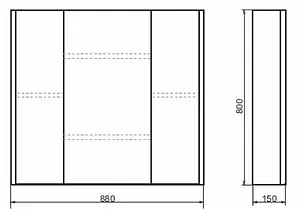 Шкаф-зеркало Comforty Сорренто 90 светло-серый 00-00001968CF, 2
