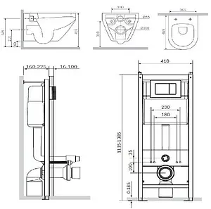 Комплект 6 в 1 Am.Pm Spirit IS3701700 с кнопкой хром глянцевый Комплект 6 в 1 Am.Pm Spirit IS3701700 с кнопкой хром глянцевый, 2