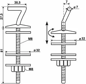 Крепления для сидения унитаза Wirquin  белый 10981439 Крепления для сидения унитаза Wirquin  белый 10981439, 2