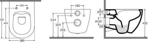 Унитаз подвесной безободковый ISVEA Infinity антрацит 10NF02001SV-2C