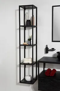 Полка четырехъярусная Cezares Cadro 30х160 чёрный матовый CADRO-30/30/160-4C-SO-MET-ST, 4