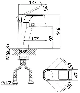 Смеситель для раковины D&K Berlin Steinbeis белый/хром DA1432816 Смеситель для раковины D&K Berlin Steinbeis белый/хром DA1432816, 2