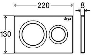 Клавиша смыва для унитаза Viega Prevista Visign for Style 20 8610.1 773779 хром глянцевый Клавиша смыва для унитаза Viega Prevista Visign for Style 20 8610.1 773779 хром глянцевый, 2