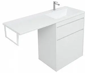 Тумба-умывальник напольная над стиральной машиной Aquanet Токио 130 R белый 00239291+00235502, 4