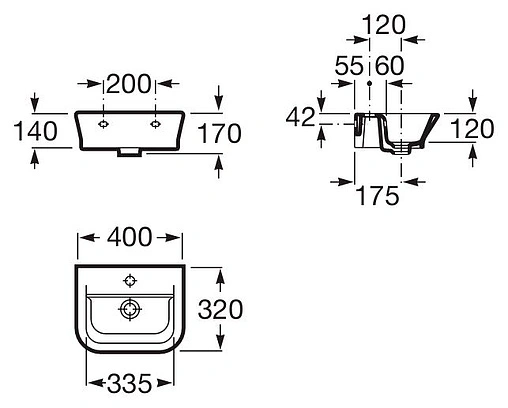 Раковина Roca Gap 40 белый 327478000