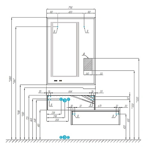 Тумба под умывальник подвесная Aquaton Сакура 80 ольха навара/белый 1A236401SKW80