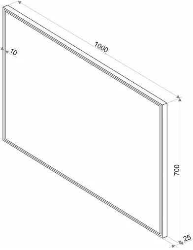 Зеркало с подсветкой Continent Sting Black Led 100x70 чёрный ЗЛП104
