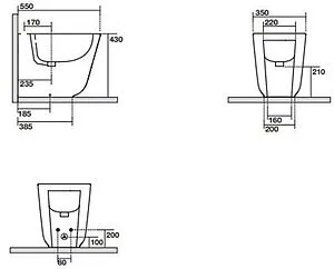 Биде напольное Kerasan Tribeca белый 512001, 2