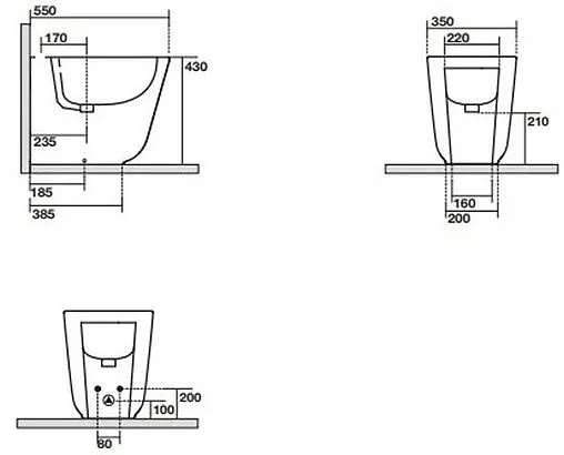 Биде напольное Kerasan Tribeca белый 512001