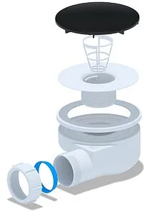 Сифон для душевого поддона Ани Пласт чёрный матовый E350BL, 3