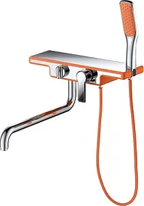 Смеситель для ванны с длинным изливом D&K Berlin Kunste оранжевый/хром DA1453313 Смеситель для ванны с длинным изливом D&K Berlin Kunste оранжевый/хром DA1453313, 1