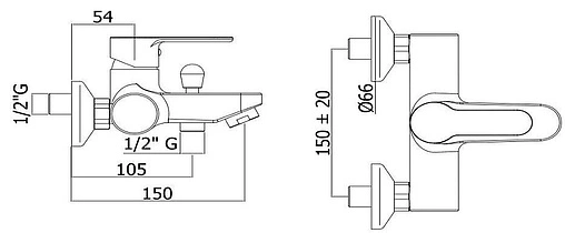 Смеситель для ванны Paffoni Blu хром BLU022CR