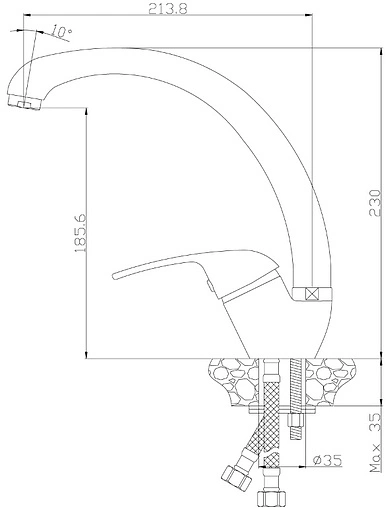 Смеситель для кухни Rossinka хром Y40-23