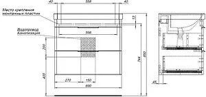 Тумба-умывальник Aquanet Ирис new 70 белый глянец 00310145+ Тумба-умывальник Aquanet Ирис new 70 белый глянец 00310145+, 3