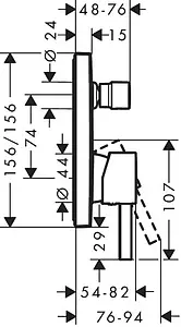 Смеситель для ванны скрытого монтажа Hansgrohe Finoris хром 76415000 Смеситель для ванны скрытого монтажа Hansgrohe Finoris хром 76415000, 2