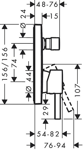 Смеситель для ванны скрытого монтажа Hansgrohe Finoris хром 76415000