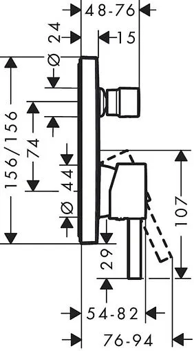 Смеситель для ванны скрытого монтажа Hansgrohe Finoris чёрный матовый 76415670