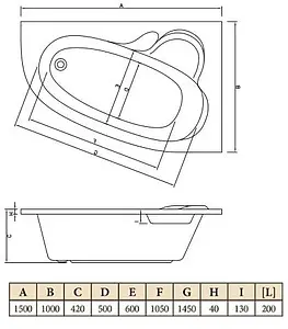 Ванна акриловая C-bath Atlant 150x100 R CBA00102R Ванна акриловая C-bath Atlant 150x100 R CBA00102R, 2