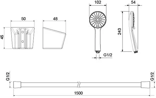 Душевой набор Aquatek Бетта хром AQ2032CR