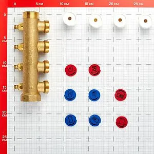 Коллектор регулирующий проходной 4 отвода ¾&quot;в/н x ¾&quot;ек TECE 8730040, 5