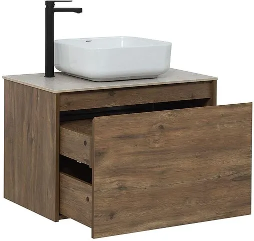 Тумба-умывальник подвесная Aquanet Nova Lite 75 дуб рустикальный 00249514+00242338