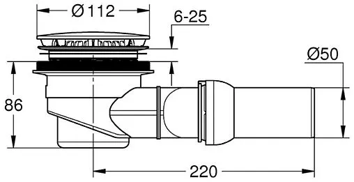 Сифон для душевого поддона Grohe хром 49534000 Сифон для душевого поддона Grohe хром 49534000