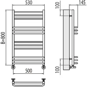 Полотенцесушитель водяной лесенка Terminus Соренто П12 500х800 полированная сталь 4670078530837, 2