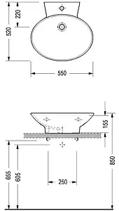 Раковина Serel 55 белый CH01 Раковина Serel 55 белый CH01, 2