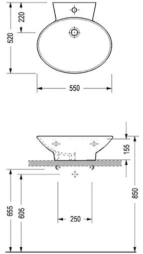 Раковина Serel 55 белый CH01