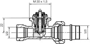 Вентиль терморегулирующий прямой ½" в/н TECE 8740431 Вентиль терморегулирующий прямой ½" в/н TECE 8740431, 2