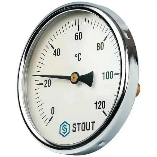 Термометр биметаллический Stout 100мм 120°С гильза 50мм ½&quot; SIM-0001-105015