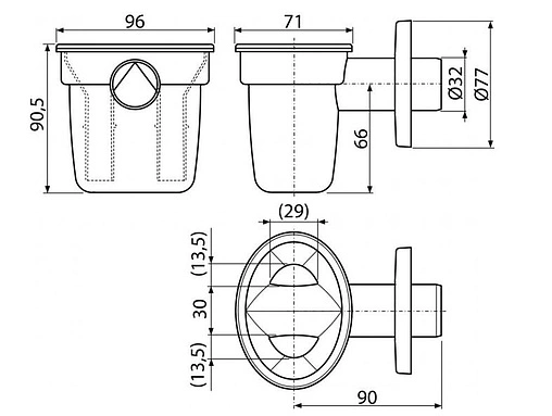 Сифон для сбора конденсата AlcaPlast AKS1