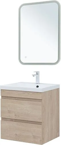 Тумба под умывальник подвесная Aquanet Нота New 60 дуб светлый 00334197