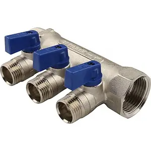 Коллектор запорный проходной 3 отвода 1"в/н x ½"к Tiemme NINO 1820007 Коллектор запорный проходной 3 отвода 1"в/н x ½"к Tiemme NINO 1820007, 1