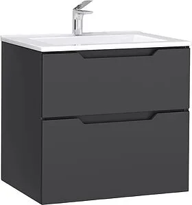 Тумба-умывальник подвесная Jorno Slide 65 антрацит Sli.01.65/P/A+4640021062203 Тумба-умывальник подвесная Jorno Slide 65 антрацит Sli.01.65/P/A+4640021062203, 1