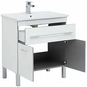 Тумба-умывальник напольная Aquanet Верона N 75 белый 00186244+00182319, 3