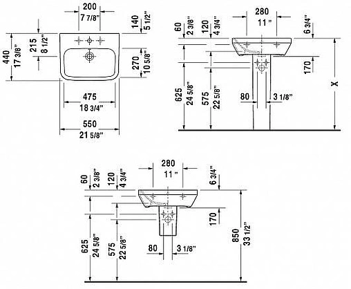 Раковина Duravit DuraStyle 55 белый 2319550000