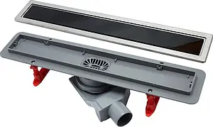 Лоток душевой Set 450мм h=52мм 0.8л/сек Pestan Confluo Premium Black Glass Line 450 13000291 Лоток душевой Set 450мм h=52мм 0.8л/сек Pestan Confluo Premium Black Glass Line 450 13000291, 2