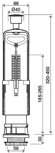 Механизм смыва для бачка однорежимный OLI URAL I 172249