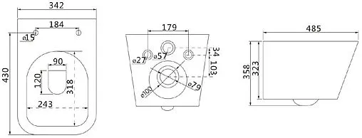 Комплект 5 в 1 Lemark Peneda+Bit Florex White 100801419 с кнопкой Bit 9801005 хром глянцевый