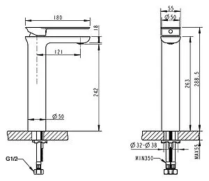 Смеситель для раковины Bravat Gina хром F165104C-A-RUS Смеситель для раковины Bravat Gina хром F165104C-A-RUS, 2