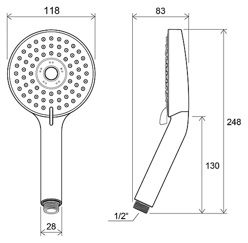 Лейка ручного душа Ravak 953 хром X07P009