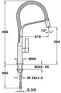 Смеситель для кухни с гибким изливом Teka FO 997 белый/хром 62997020FW Смеситель для кухни с гибким изливом Teka FO 997 белый/хром 62997020FW, 2