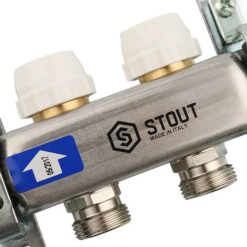 Группа коллекторная без расходомеров 2 отвода 1&quot;в/в x ¾&quot;ек Stout SMS 0922 000002